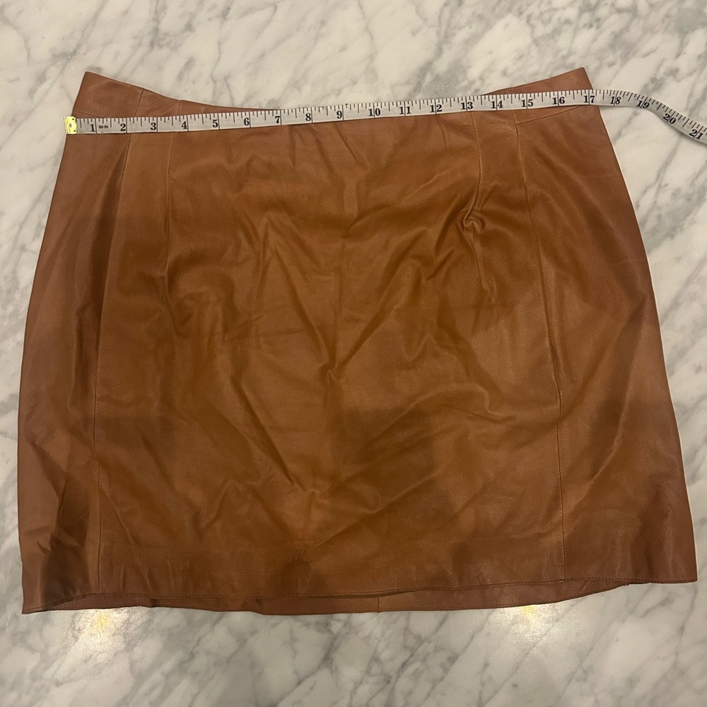 Vince Caramel Leather Mini Skirt Size 10
